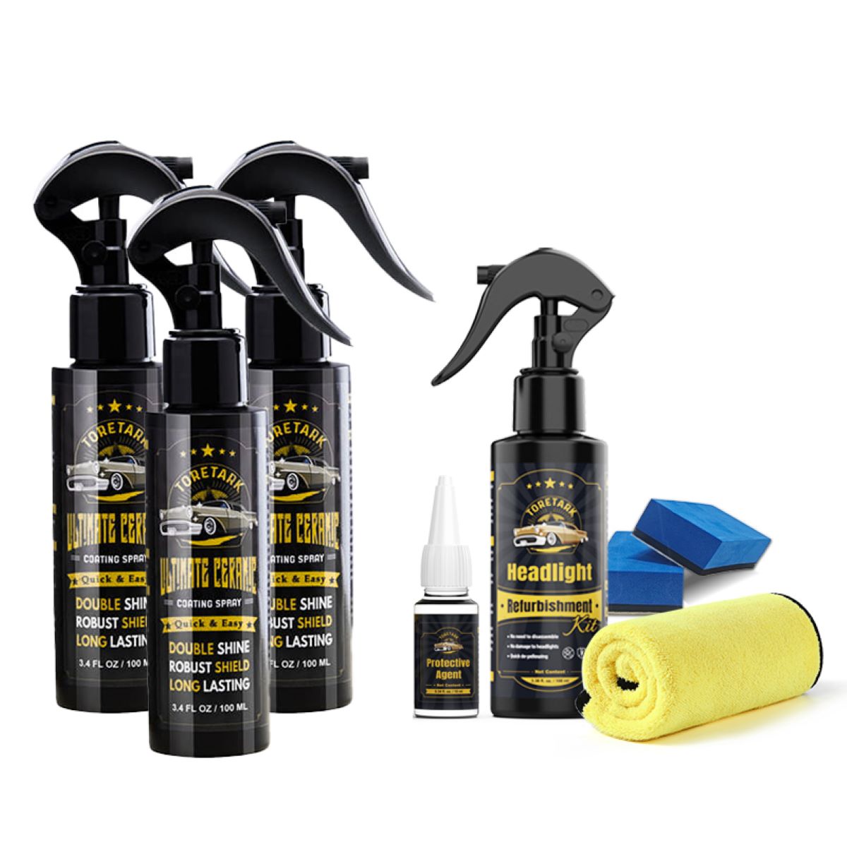 Toretark® Ultimate Ceramic Coating for Cars Nano Car Wax Coating Spray Quick Detailer Spray Wax Long Lasting Shiny Car Stuff No Pungent Smell