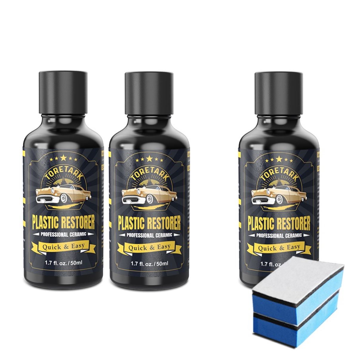 Toretark® Ultimate Automotive Exterior Protectant Plastic Trim Restorer for Cars Ceramic Crystal Coating Restores Lasting Up to 6 Months