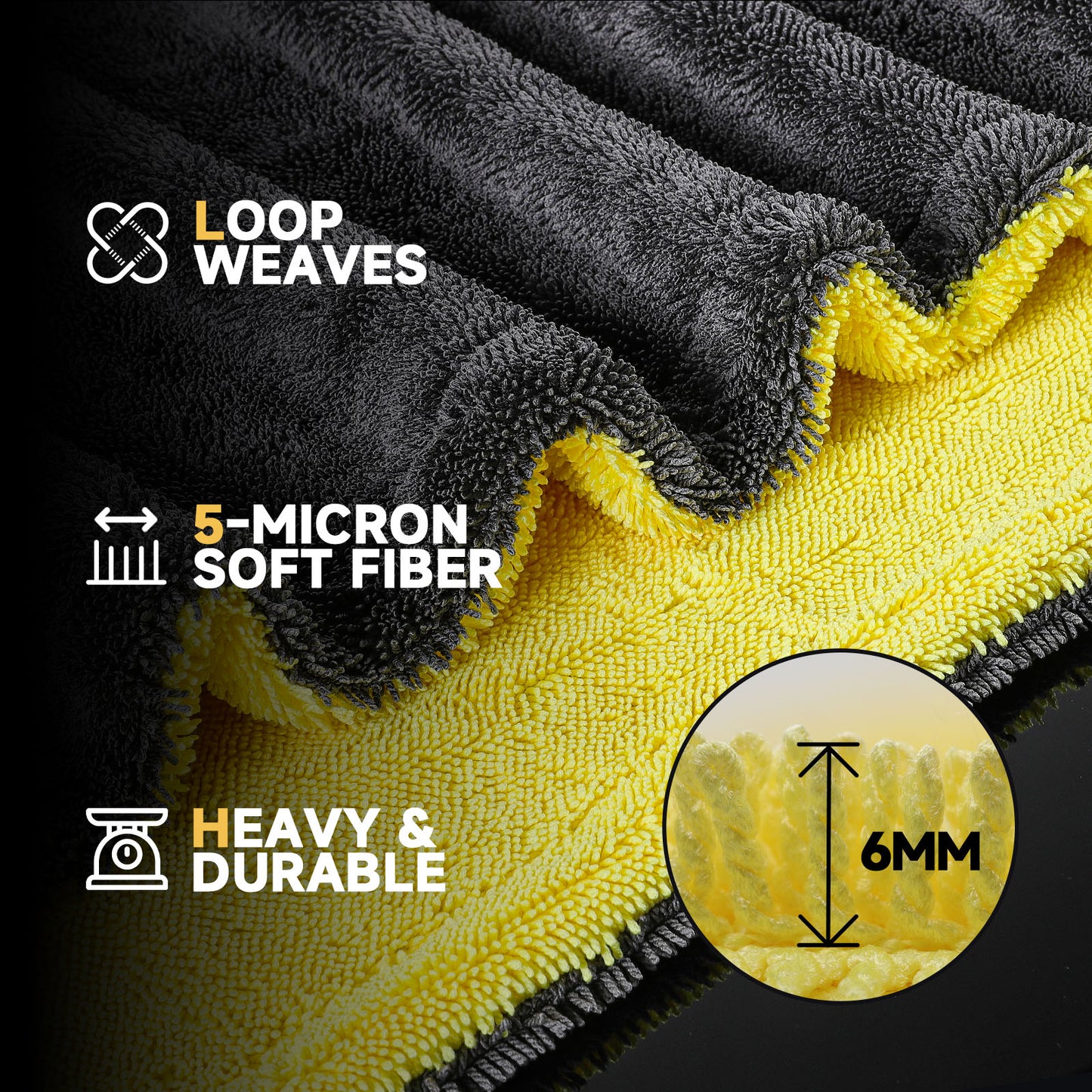 Toretark® Car Drying Towel Extra Large Microfiber Towel for Cars Cleaning & Detailing Supplies Double-Sided High Absorbency Edgeless Design