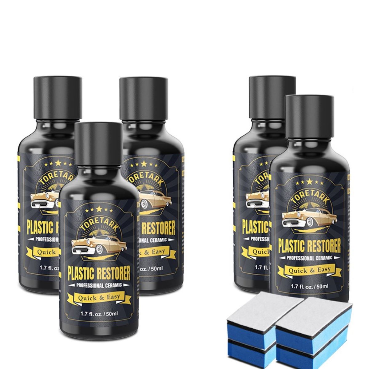 Toretark® Ultimate Automotive Exterior Protectant Plastic Trim Restorer for Cars Ceramic Crystal Coating Restores Lasting Up to 6 Months