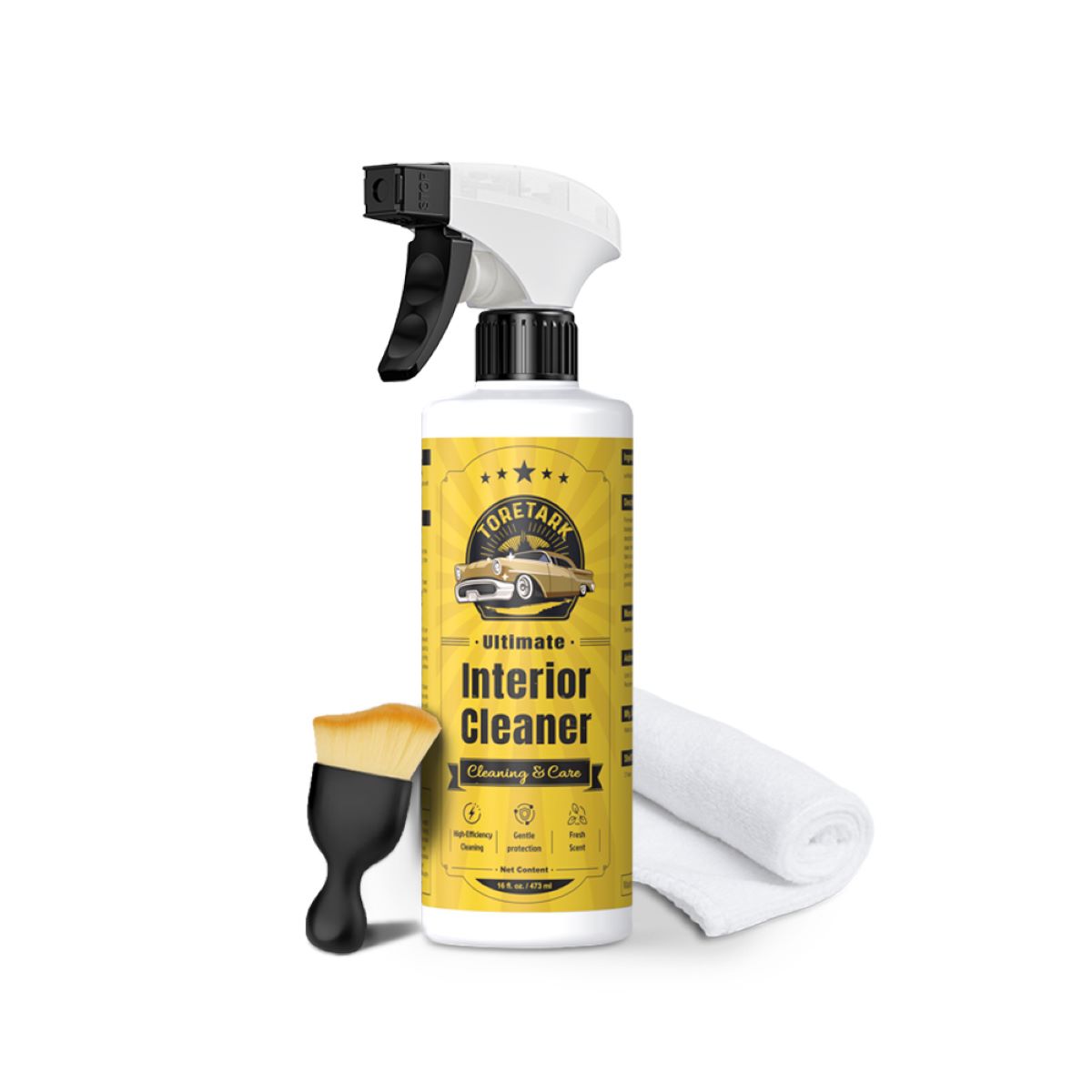 Toretark®Powerful Foam Car Interior Cleaner & Protectant for Automotive Dashboards Leather Plastic Parts Glass and Rubber