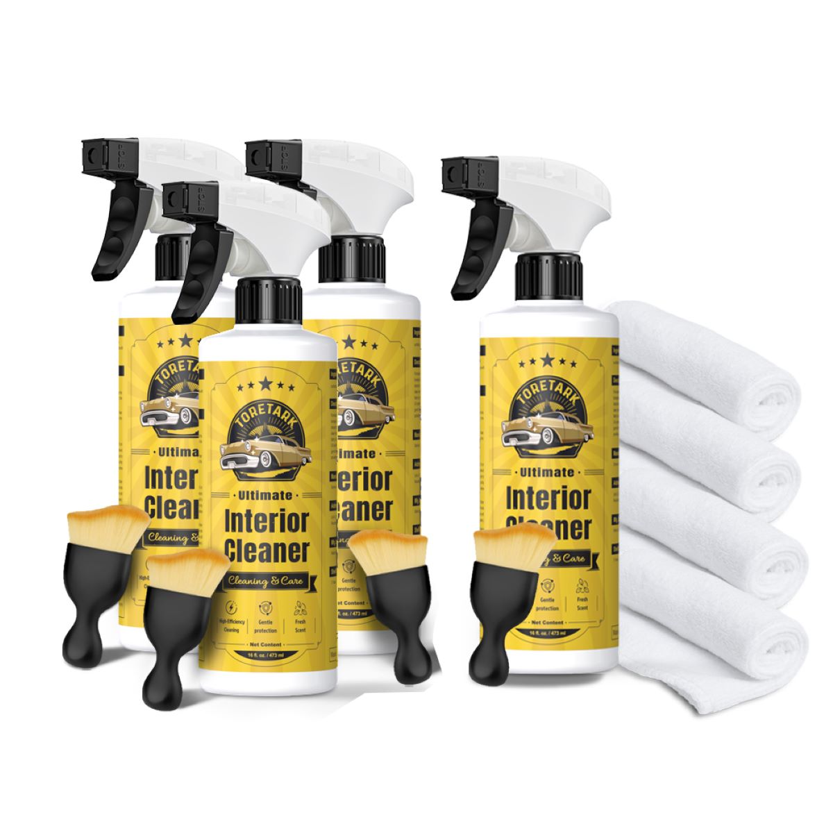 Toretark®Powerful Foam Car Interior Cleaner & Protectant for Automotive Dashboards Leather Plastic Parts Glass and Rubber