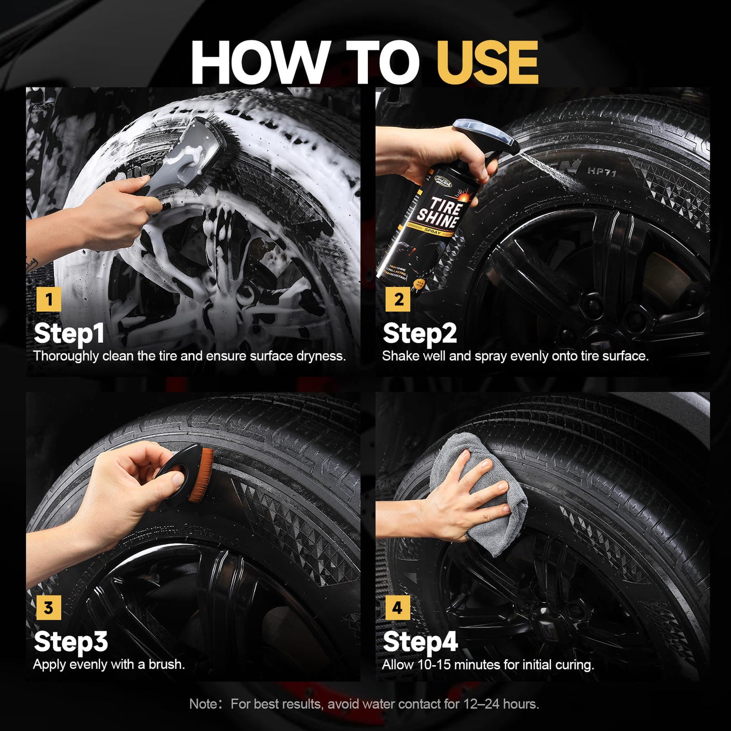 Instant Stain Resistant & Long-Lasting Tire Shine Spray