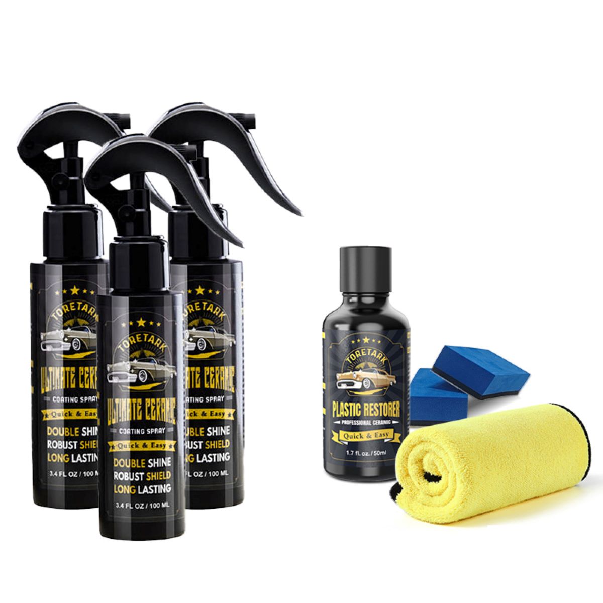 Toretark® Ultimate Ceramic Coating for Cars Nano Car Wax Coating Spray Quick Detailer Spray Wax Long Lasting Shiny Car Stuff No Pungent Smell