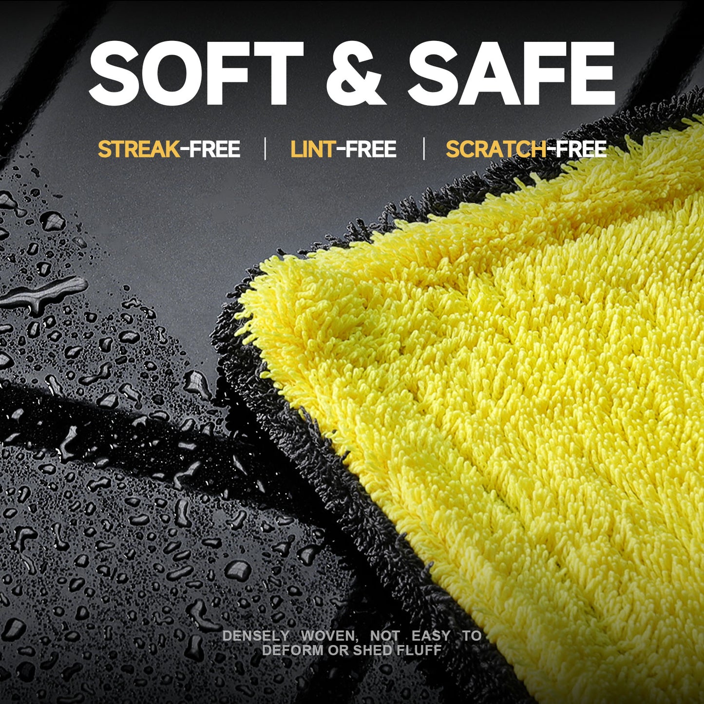 Toretark® Car Drying Towel Extra Large Microfiber Towel for Cars Cleaning & Detailing Supplies Double-Sided High Absorbency Edgeless Design