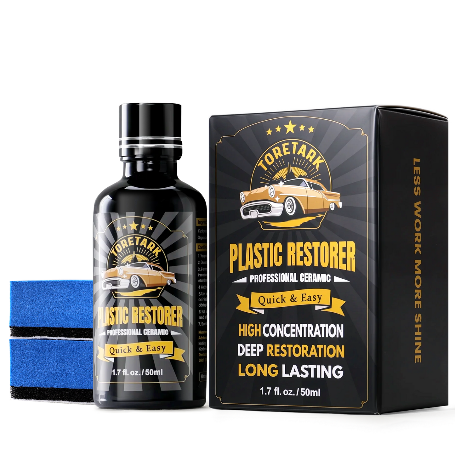 Toretark® Ultimate Automotive Exterior Protectant Plastic Trim Restorer for Cars Ceramic Crystal Coating Restores Lasting Up to 6 Months