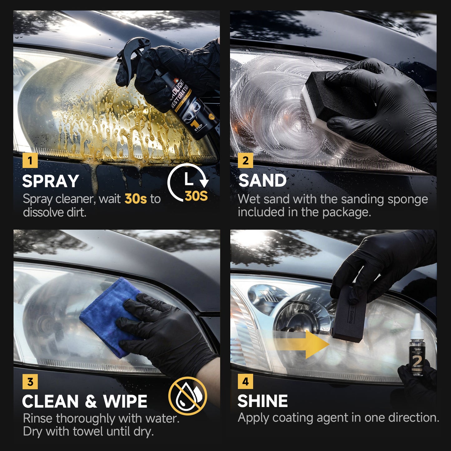 Toretark Car Headlight Restoration Kit