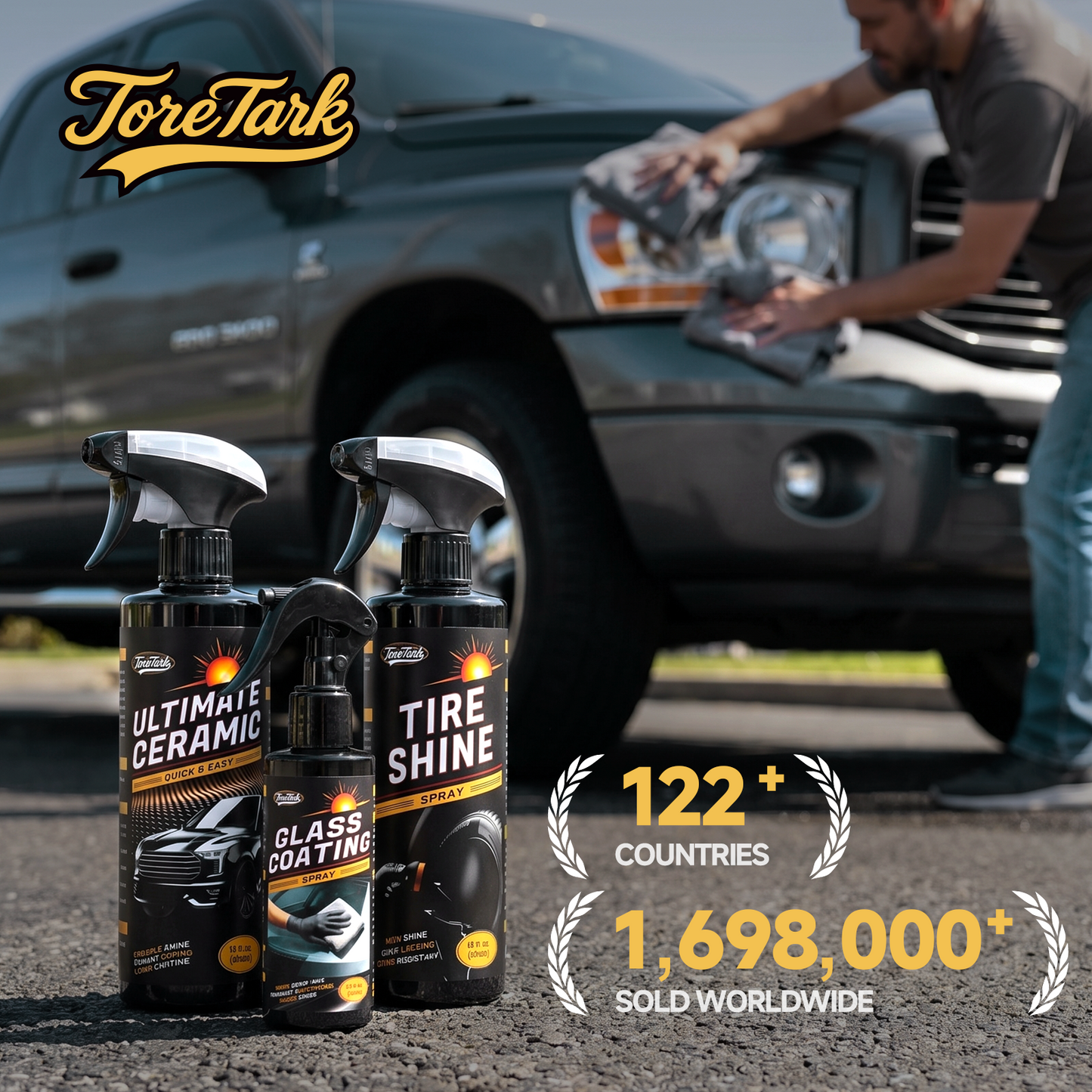 Car Ceramic Coating Kit - Paint + Glass + Tires