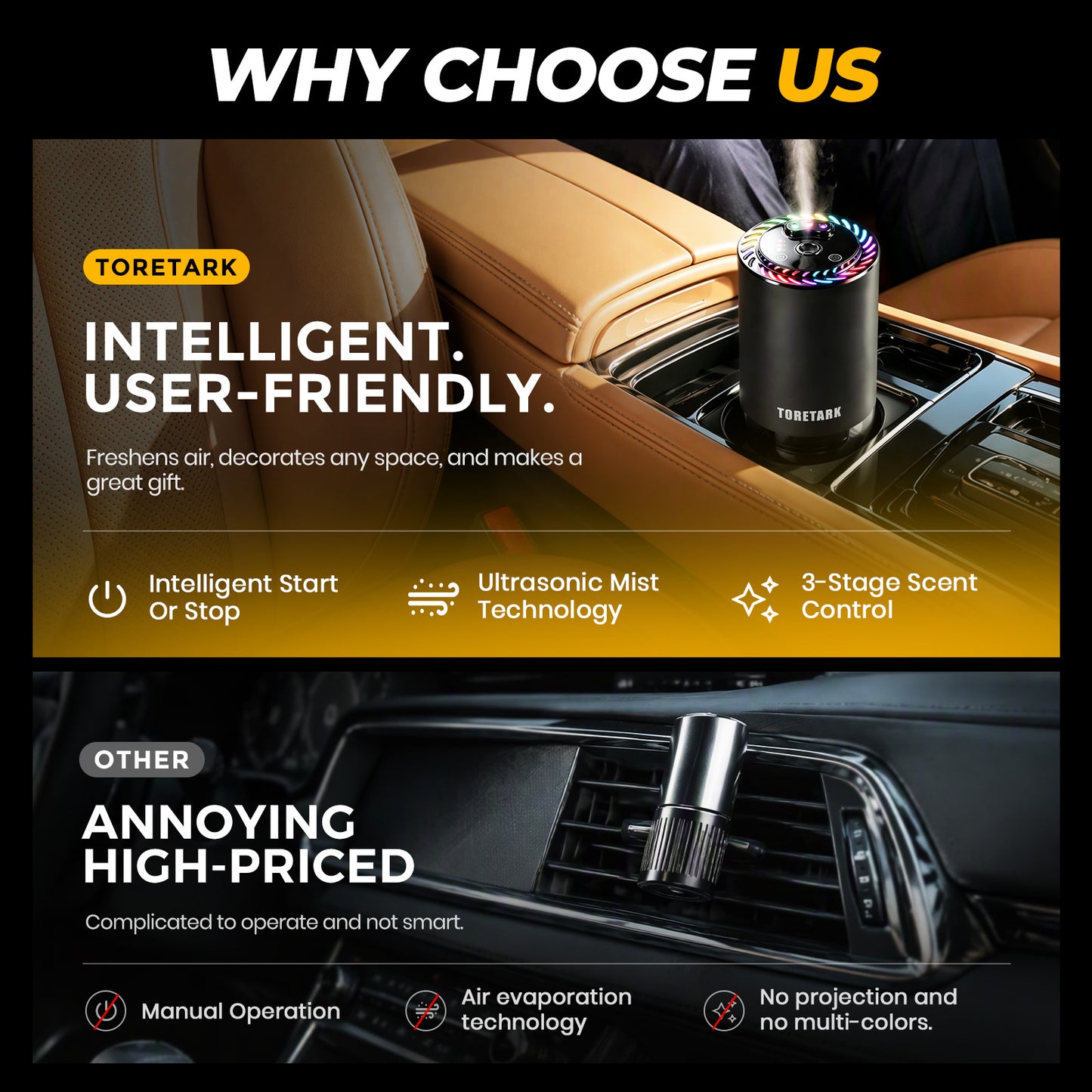 Toretark Smart Car Air Freshener Diffuser