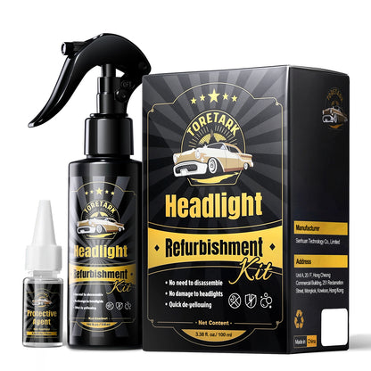 Toretark® Car Restore Protect Headlight Restoration Kit Automotive Cleaner Removing The Heavy-Duty Yellowing Clouding and Stains Unsightly Hairline Scratches