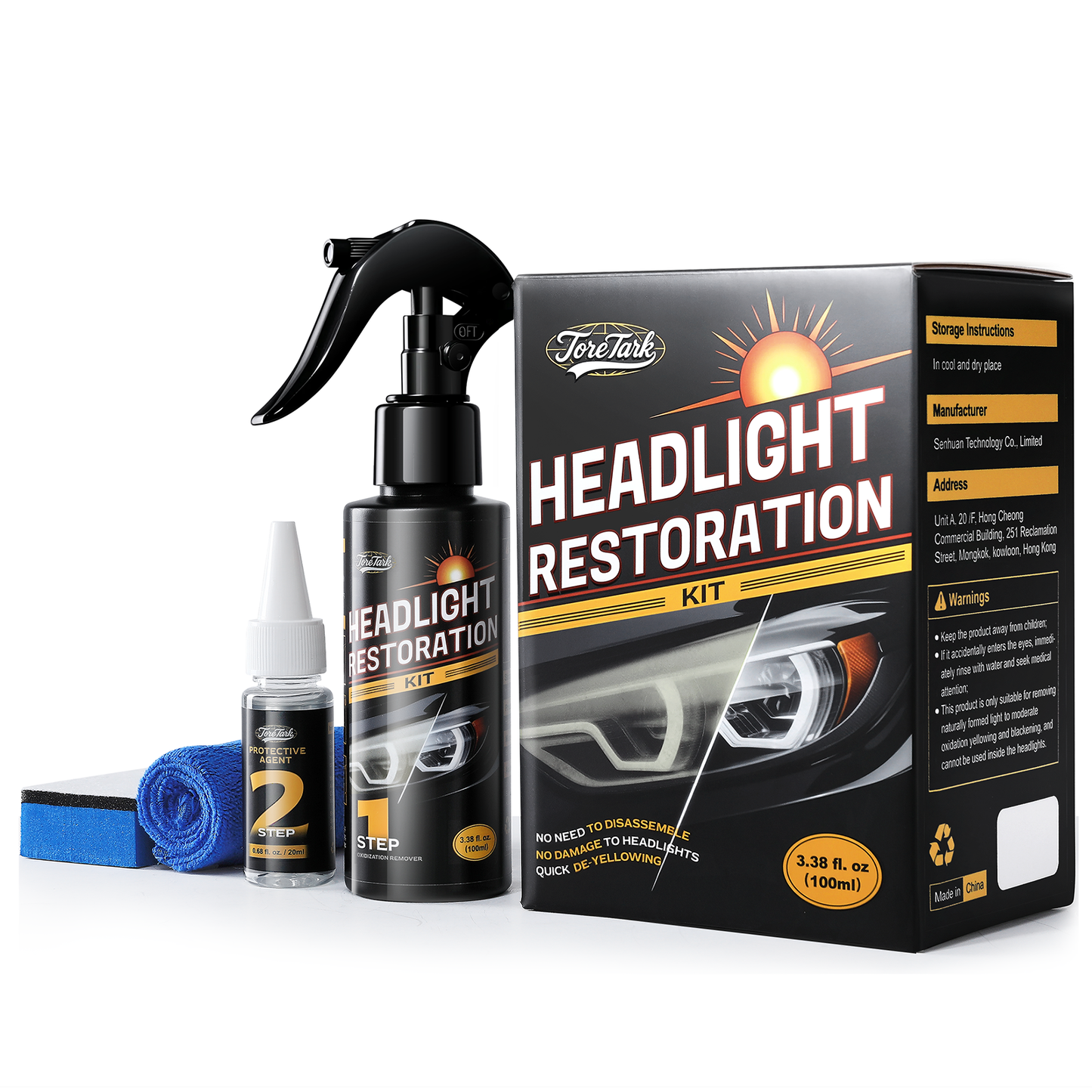 Car Restore Protect Headlight Restoration Kit