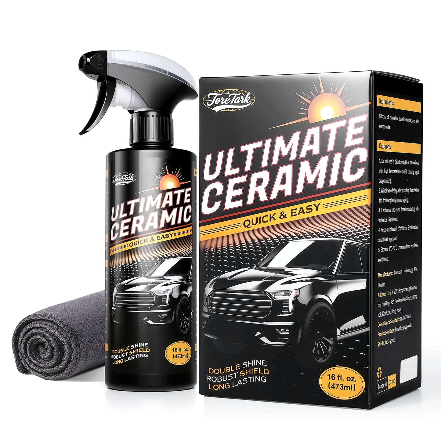 Car Ceramic Protection Kit - Paint + Glass + Tires
