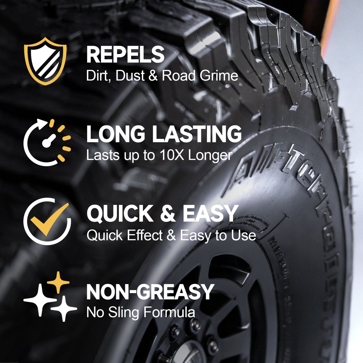 Instant Stain Resistant & Long-Lasting Tire Shine Spray