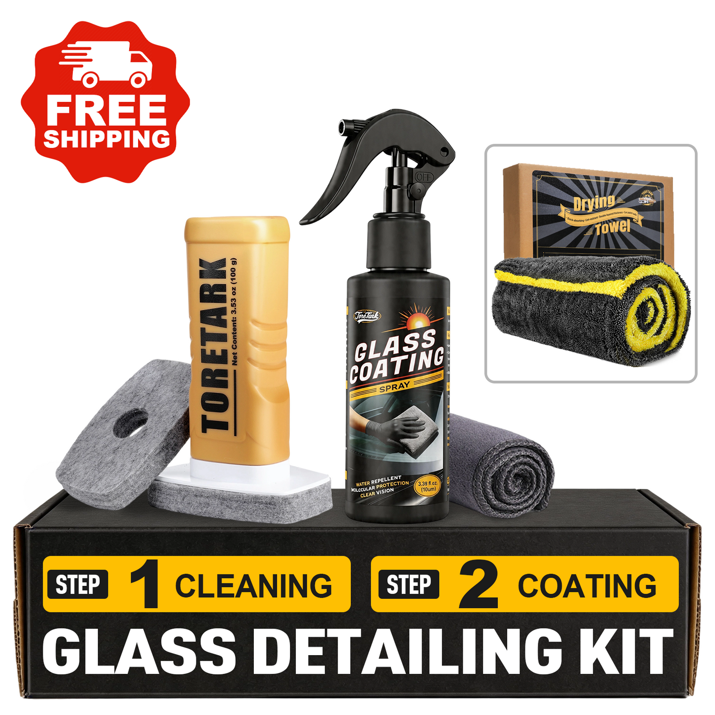 Toretark Car Glass Detailing 2-Step Kit