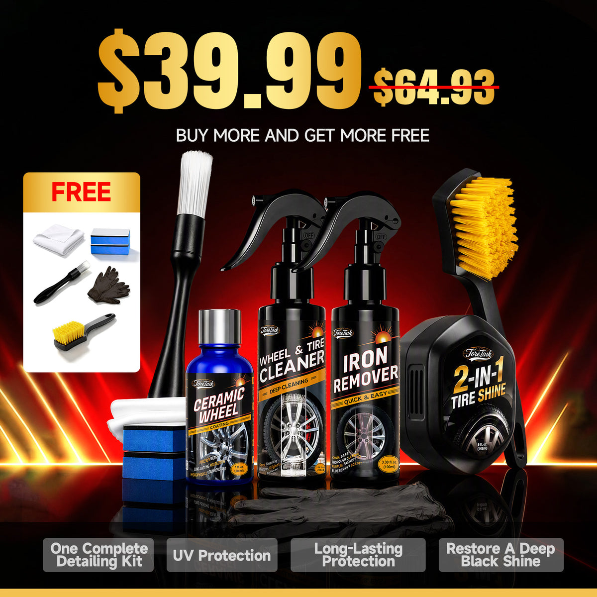 Toretark 2-in-1 Tire Shine with Applicator Built-in (5 oz)