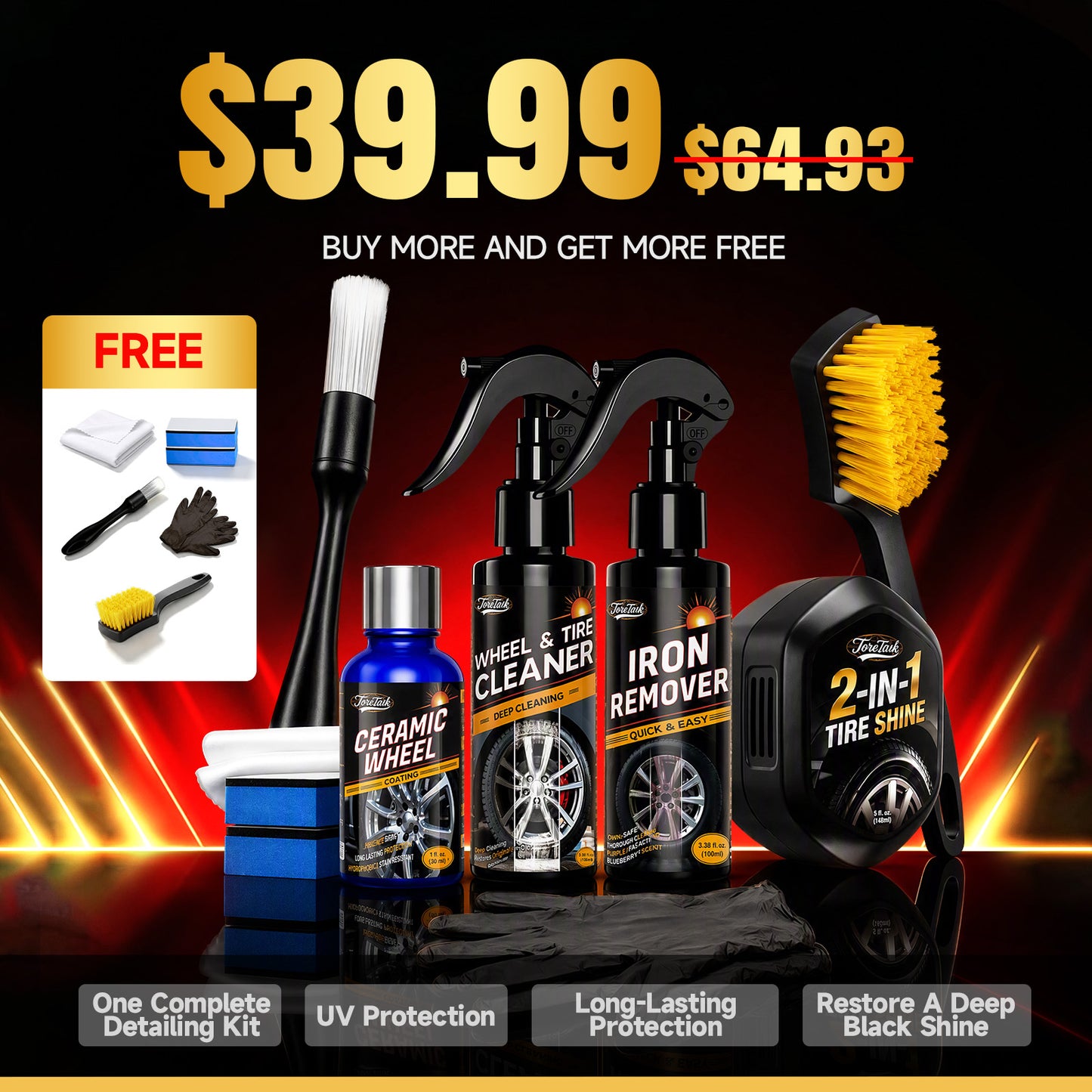 Toretark 2-in-1 Tire Shine with Applicator Built-in (5 oz)