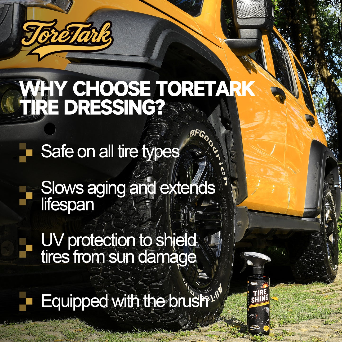 Instant Stain Resistant & Long-Lasting Tire Shine Spray