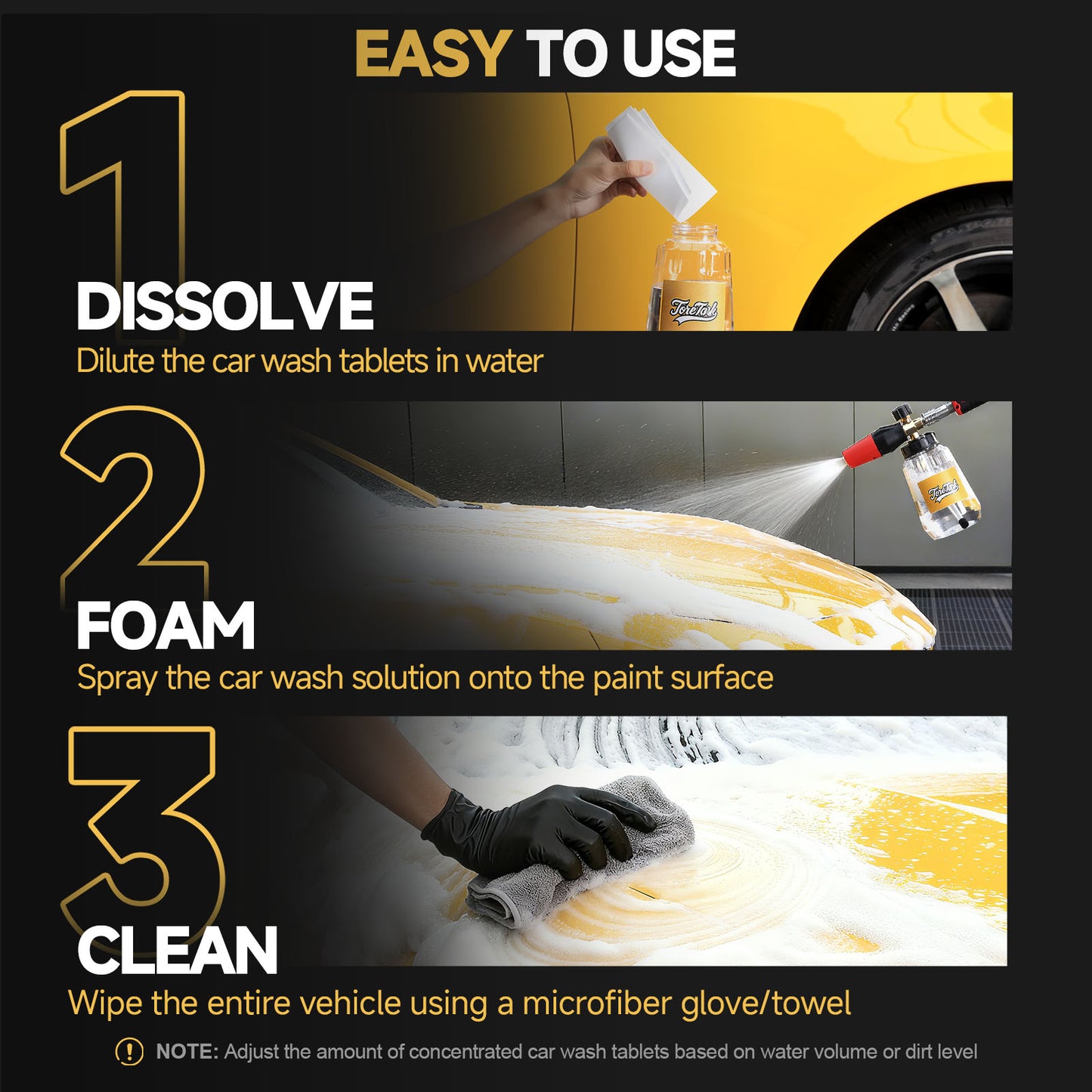 Ultra-Concentrated High-Foam Car Wash Tablets