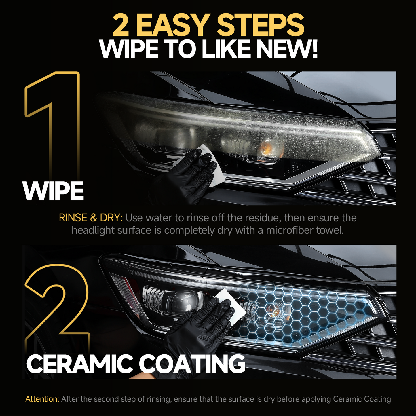 Toretark Headlight Restoration Wipes Kit