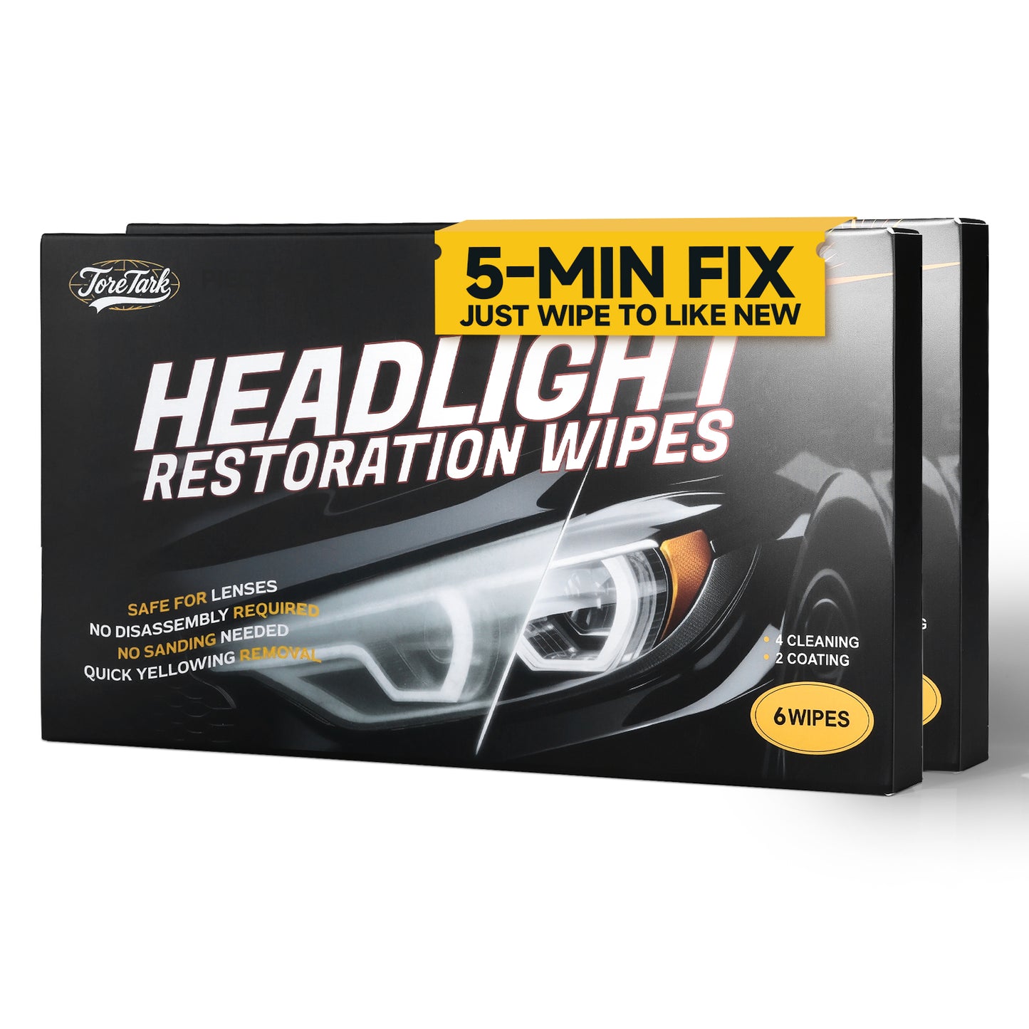 Toretark Headlight Restoration Wipes Kit